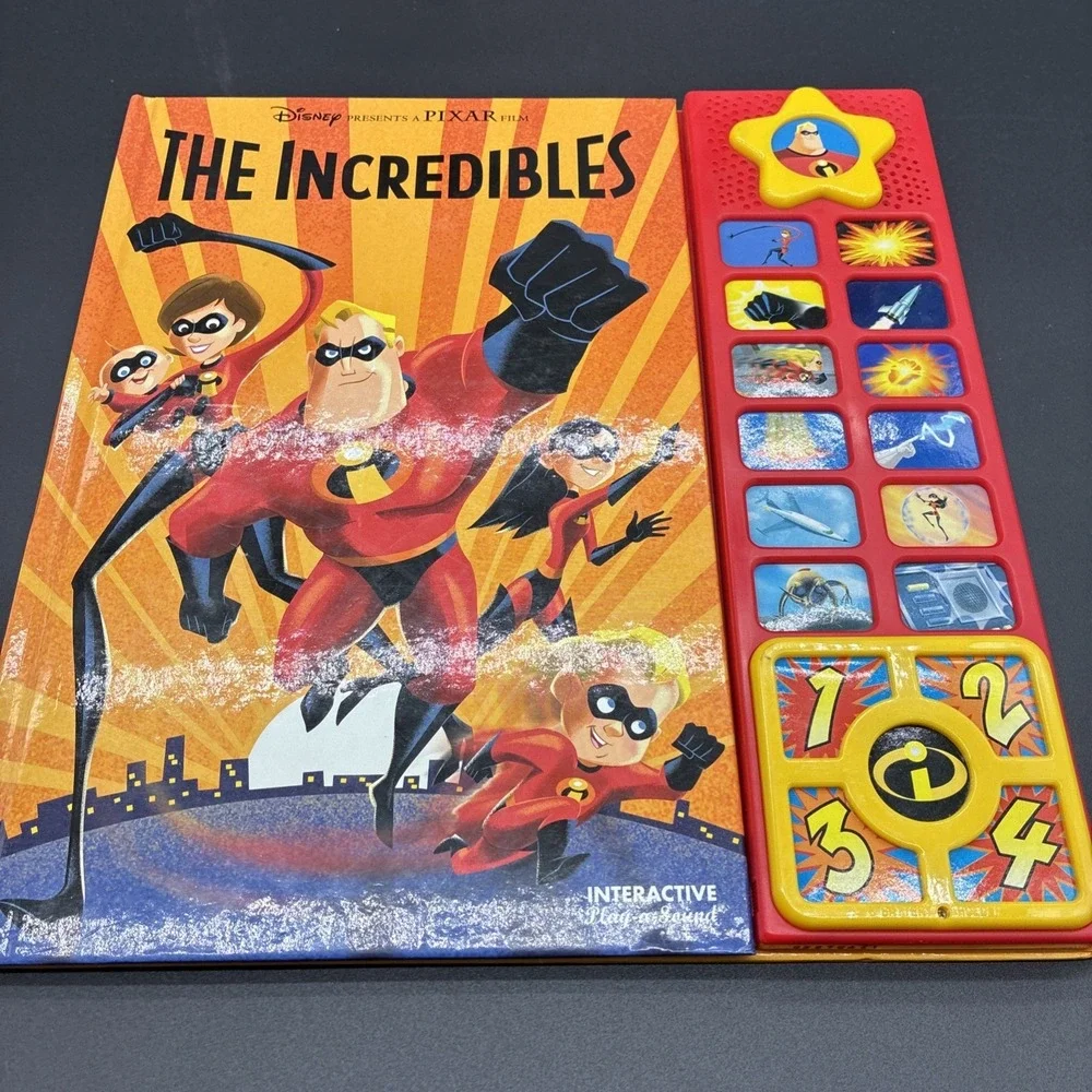 The Incredibles Interactive Play-A-Sound Hardcover Book Disney Pixar 2004